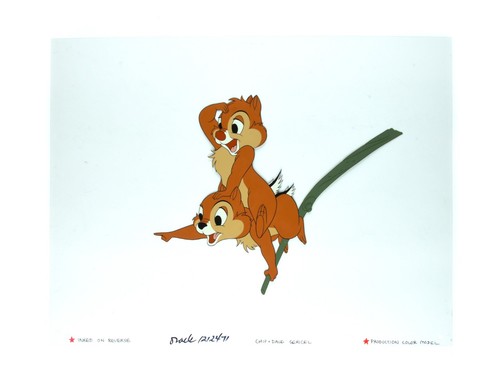 Chip n Dale Original Color Proof Production Cel Disney Animation Art sericel and - Picture 3 of 4