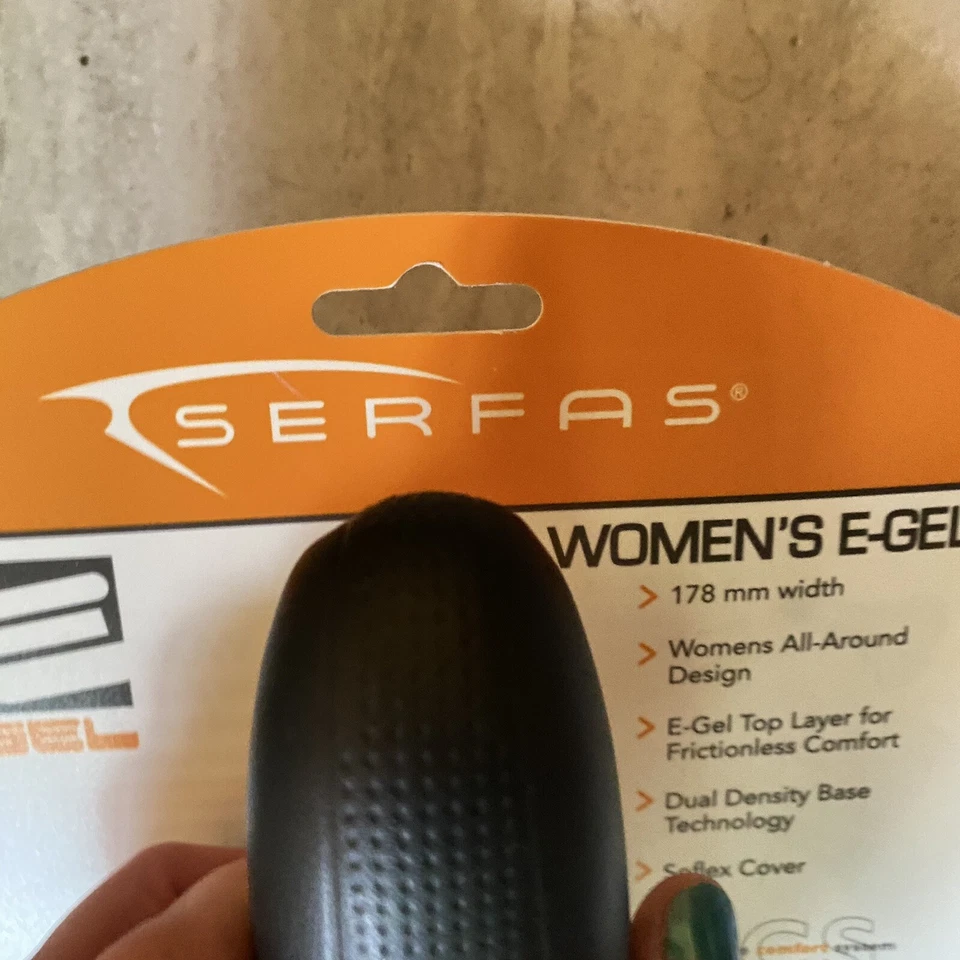 Asiento de bicicleta de gel para mujer Serfas E-Gel ICS 178 mm de ancho 11”x7” Foto 3 de 4