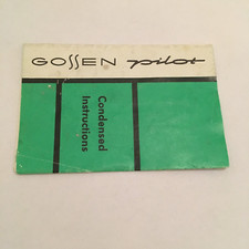 VINTAGE INSTRUCTIONS MANUAL LEAFLET FOR GOSSEN PILOT LIGHT METER IN ENGLISH