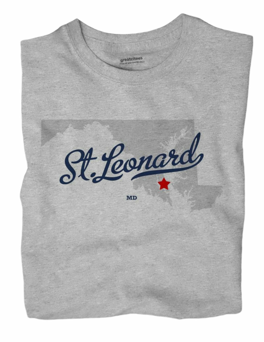 St.Leonard Maryland MD T-Shirt MAP