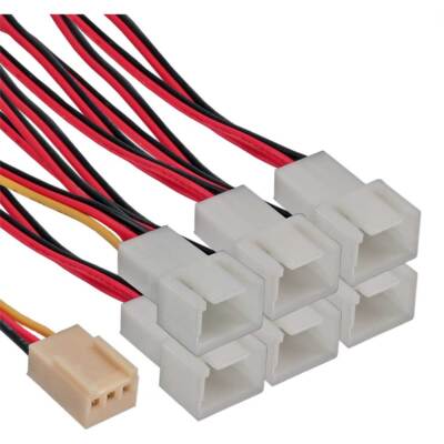 InLine  33436 Lüfter Adapterkabel, 3pol Molex Buchse an 6x 3pol Molex Stecker