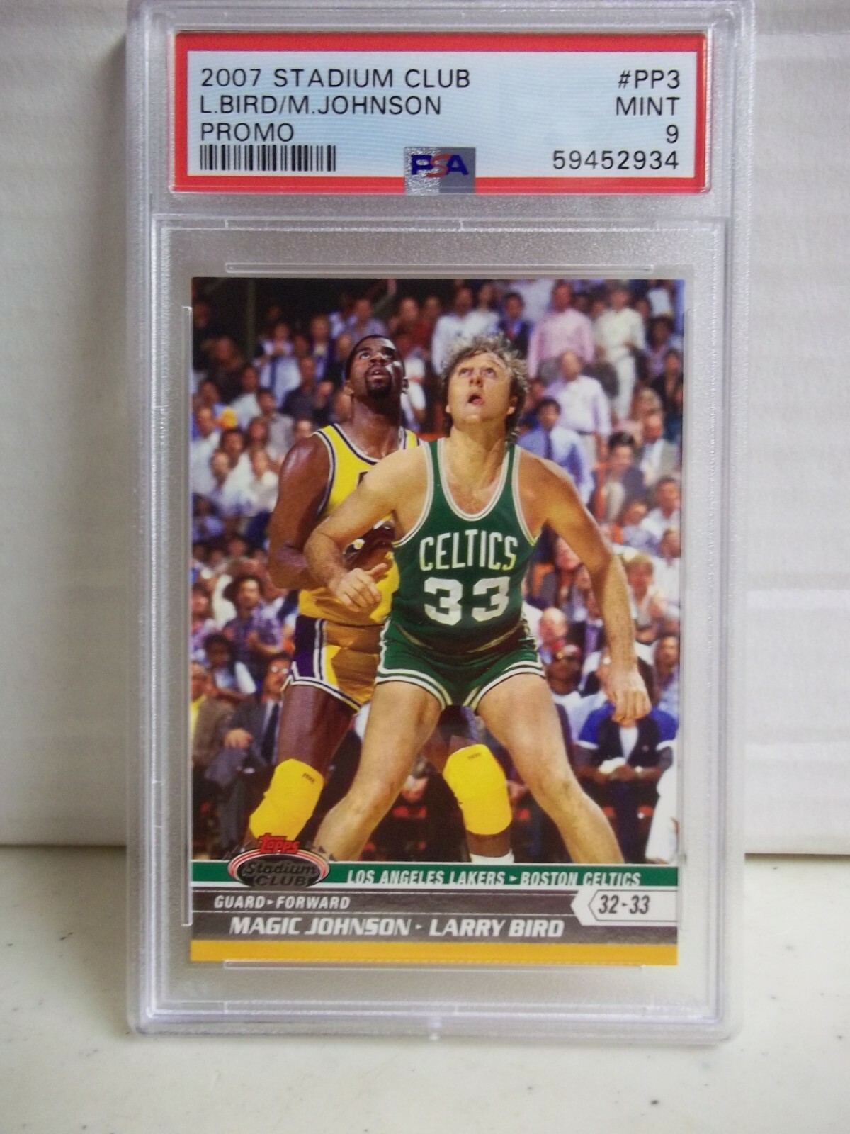 2007 Stadium Club Larry Bird/Magic Johnson PSA Mint 9 Promo #PP3 Population 1 
