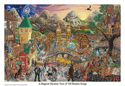 Poster Tom Masse Magical Mystery Tour of 100 Beatles Songs Music Print - 32x22