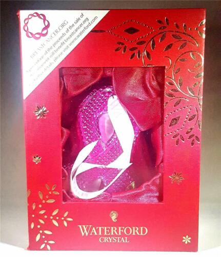 Waterford Crystal Breast Cancer HOPE Ribbon -Pink Christmas Ornament New In Box  - Picture 1 of 9