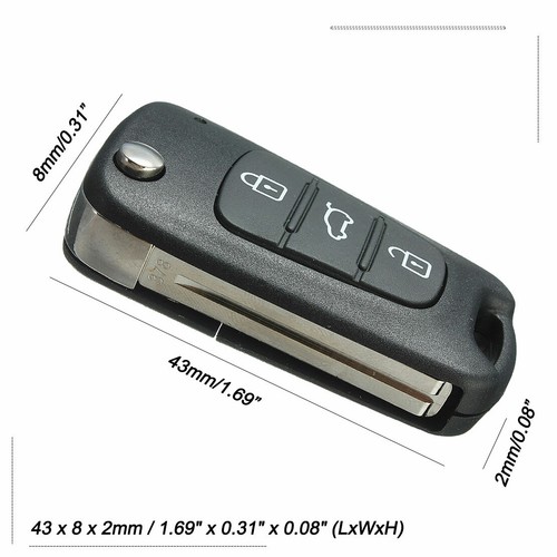 Estuche llavero plegable con llave remota plegable de 3 botones para Kia Forte Sportage Soul - Imagen 2 de 5