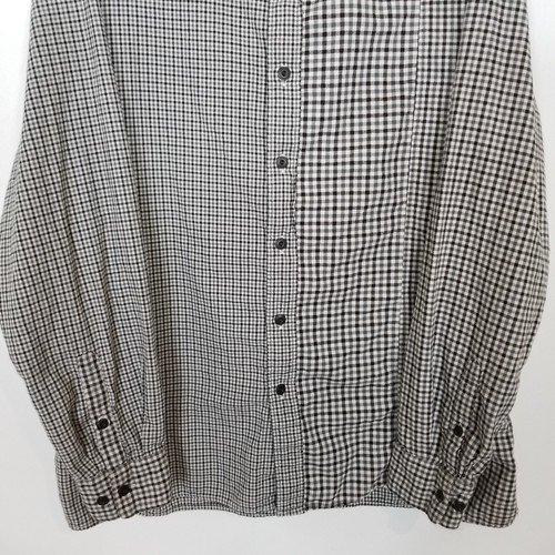JW Anderson X Uniqlo Men Mixed Check Button Up Shirt Sz XL Black White Cotton - Picture 3 of 8