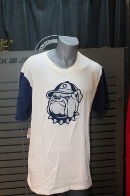 Mitchell und Ness Colour Blocked T-Shirt GEORGETOWN UNIVERSITY HOYAS beige blau