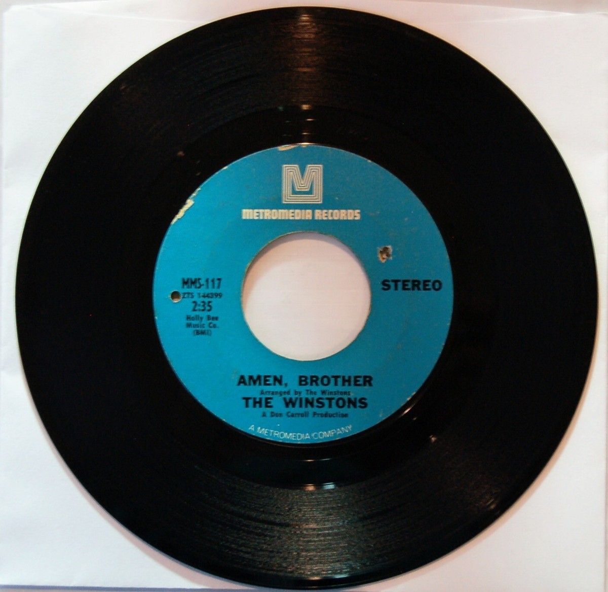 The Winstons - Color Him Father / Amen Brother 45 EXCELLENT 1969