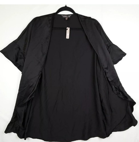 Victorias Secret Robe Kimono Wrap One Size Black Ruffle Sleeve NWT - Picture 5 of 9