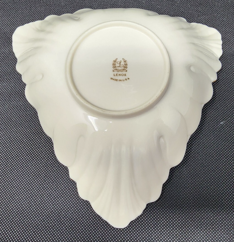 Lenox Triad Collection Creme Porzellan Schmuck Schale 24 Kt Goldrand - Bild 4 von 6