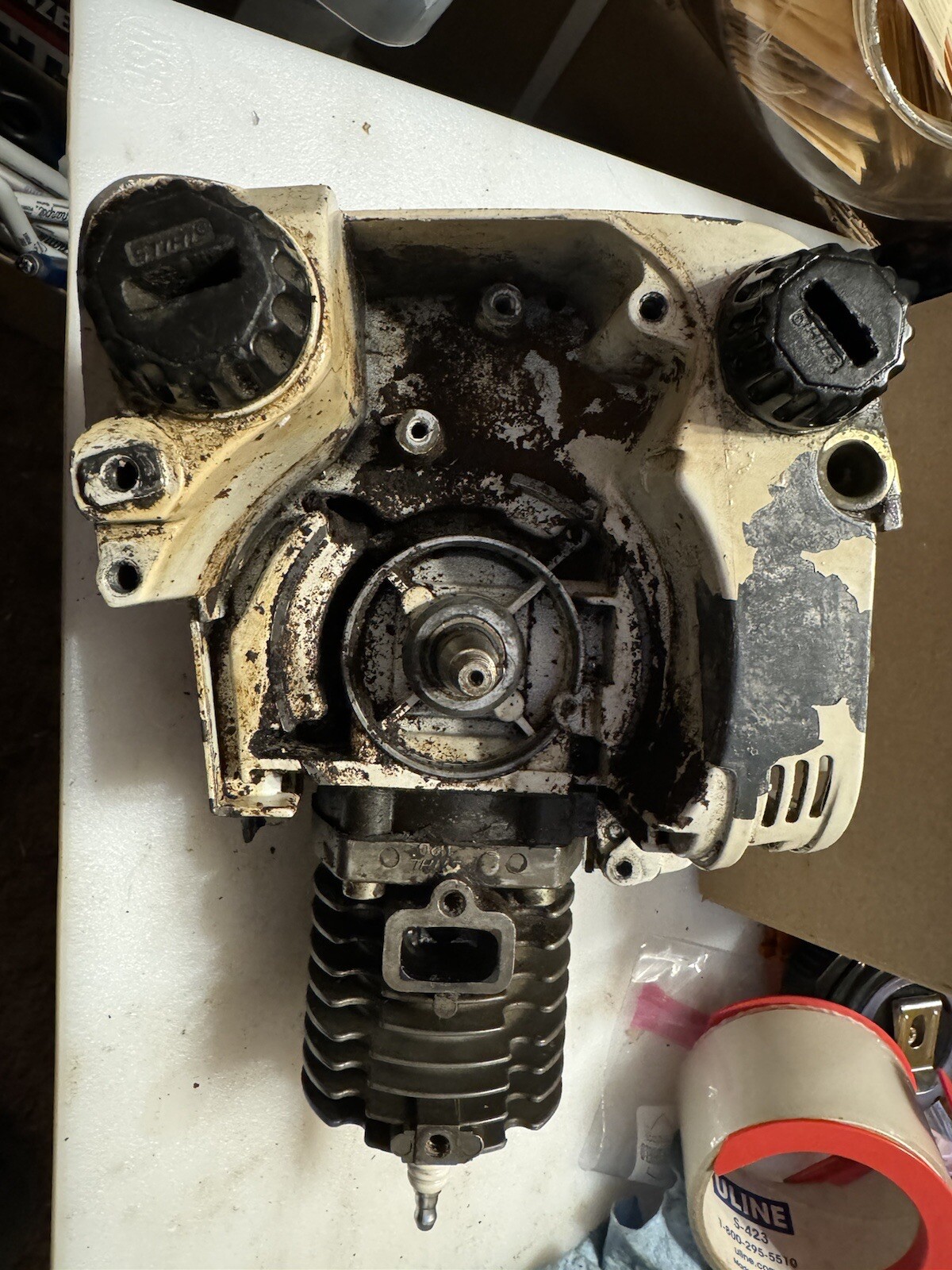 Stihl 011 AVT Short Block With Oil Pump & Carb. 125 PSI Condition. No. 128598 eBay