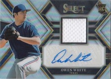 OWEN WHITE /99 ROOKIE AUTO RANGERS JERSEY PATCH RC 2023 PANINI SELECT AUTOGRAPH