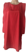 Veromoda S Red Silky Flowy Batwing Shoulder Lagenlook Tunic Dress Party VGC
