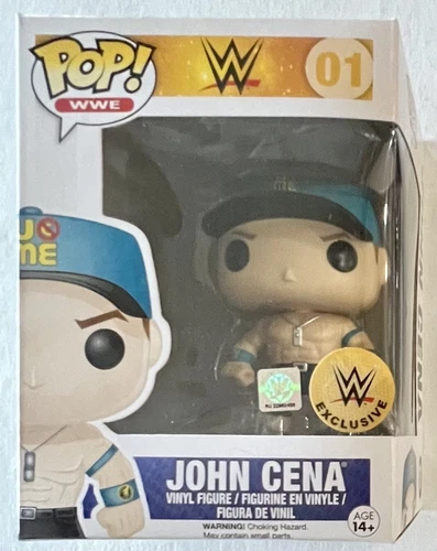 FUNKO POP JOHN CENA #01 • WWE EXCLUSIVE • VAULTED • BLUE HAT/BLACK SHORTS