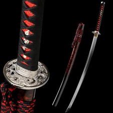 Silver Dragon Tsuba Japanese Sharp Katana Sword Full Tang T10 Clay Tempered