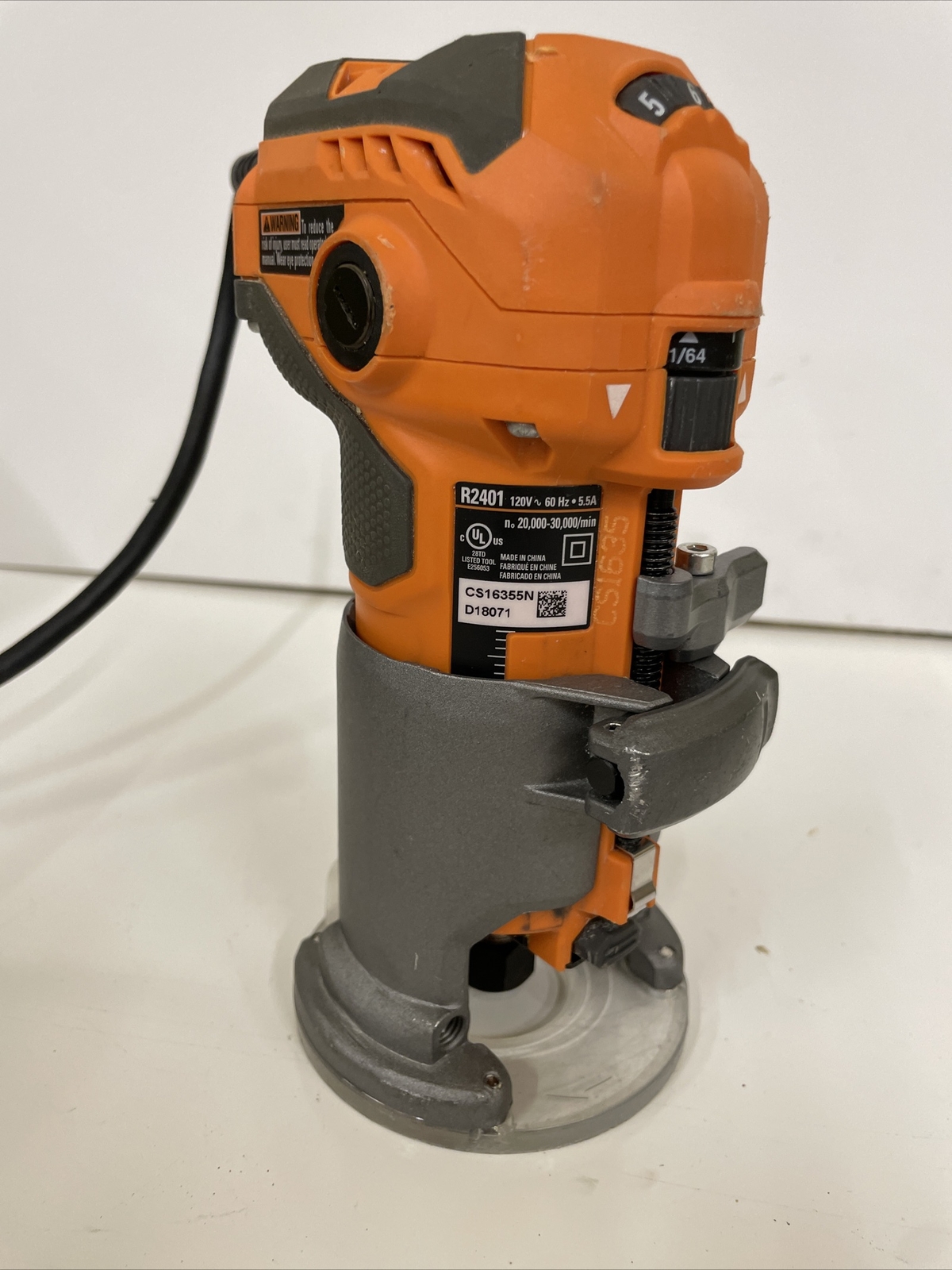 RIDGID R2401 1.5 HP 5.5A Corded Compact 