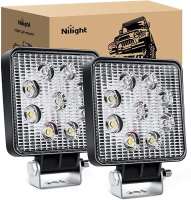 Nilight 4.4 Inch Square Utility LED Work Light Flood Lamp