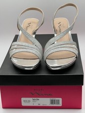 Touch Of Nina Noralee1 Silver Sparkly Heels Size 7m Women's