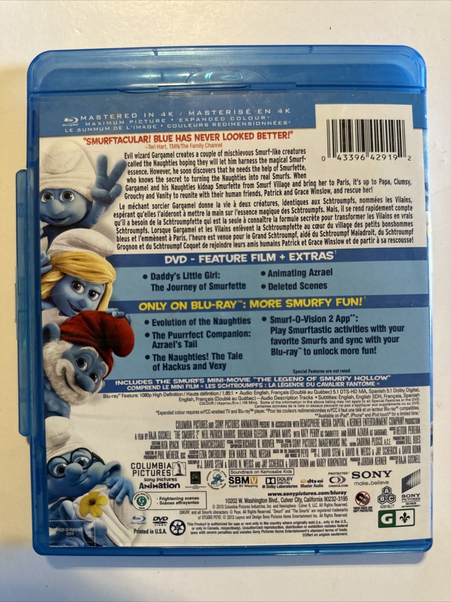 The Smurfs 2 (Blu-ray/DVD, 2013, 2-Disc Set) 43396429192| eBay
