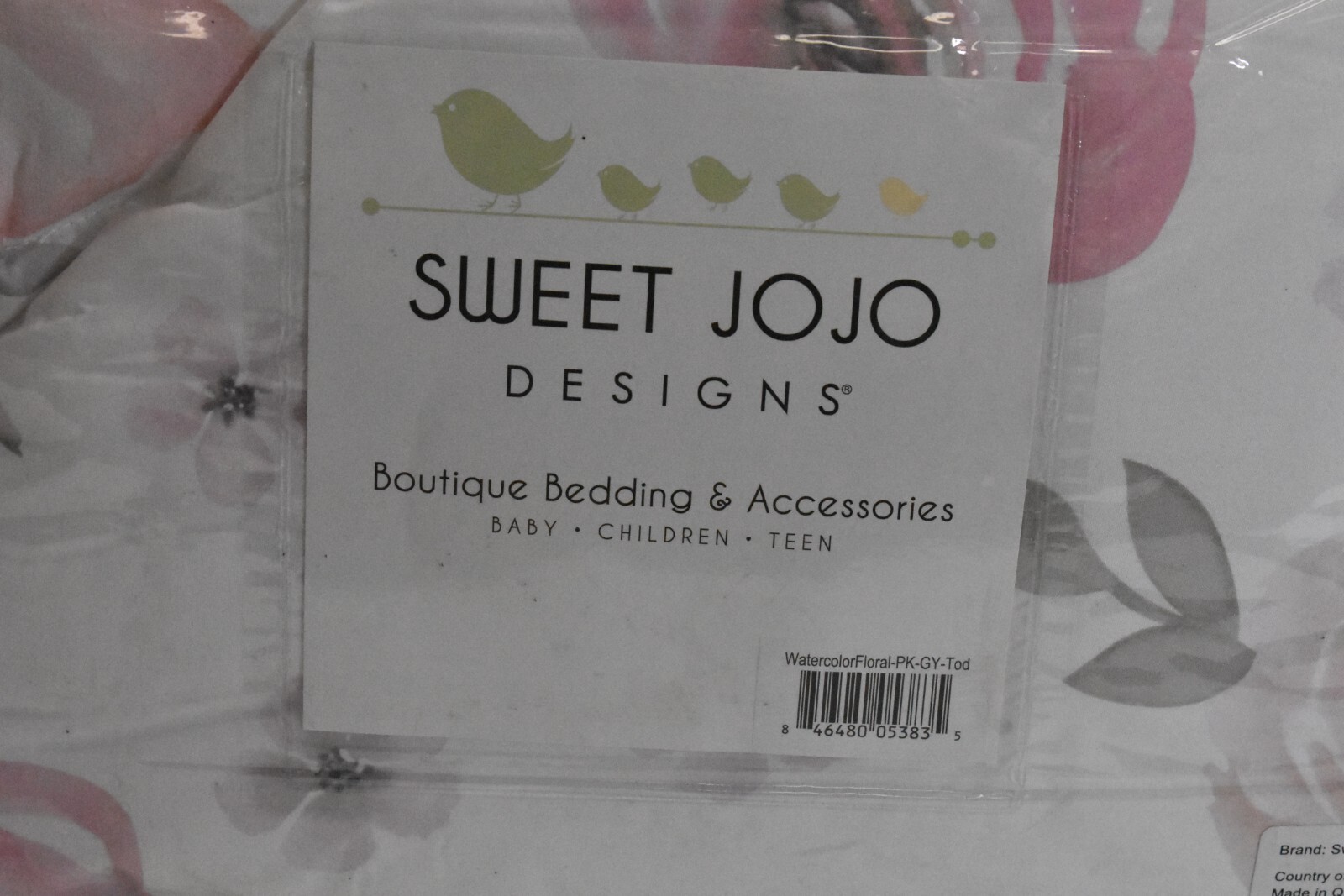 Sweet Jojo Designs Watercolor Floral Toddler Bedding 5 Piece Set