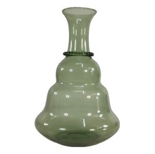 Glas Vase Grün mundgeblasen Vintage ca. 17cm Design Blumenvase Deko 