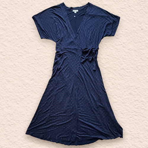 New without tags! WHISTLES Spot Wrap Jersey Midi Dress Size 8 - Picture 2 of 13