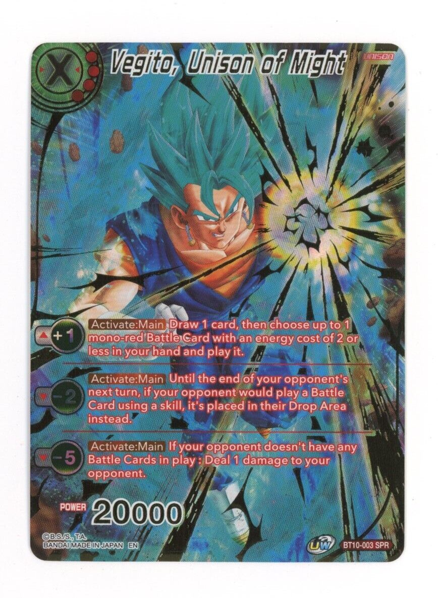 Vegita Unison of Might Bond Foil Parallel Dragon Ball Z Super Card BT10-003 SPR Vegita Unison of Might Bond Foil Parallel Dragon Ball Z Super Card BT10-003 SPR