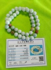 10mm Certified Green Yellow 100 Natural A JADE JADEITE Bead Beads Necklace AAA