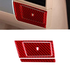 For BMW X3 E83 Vinyl Red Carbon Fiber Car Dashboard Water Cup Holder Cover Trim