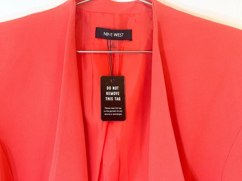 New Medium US 8 ❤️ Nine West Womens Coral Lined Blazer Jacket Made in Bangladesh - Picture 2 of 8
