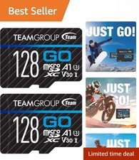 128GB MicroSDXC Cards 2-Pack - High-Speed 4K Video Ready for Drones  Vlogging