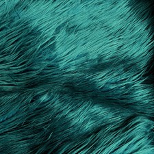 Eden DARK TEAL GREEN Shaggy Long Pile Soft Faux Fur Fabric for Fursuit, Cosplay