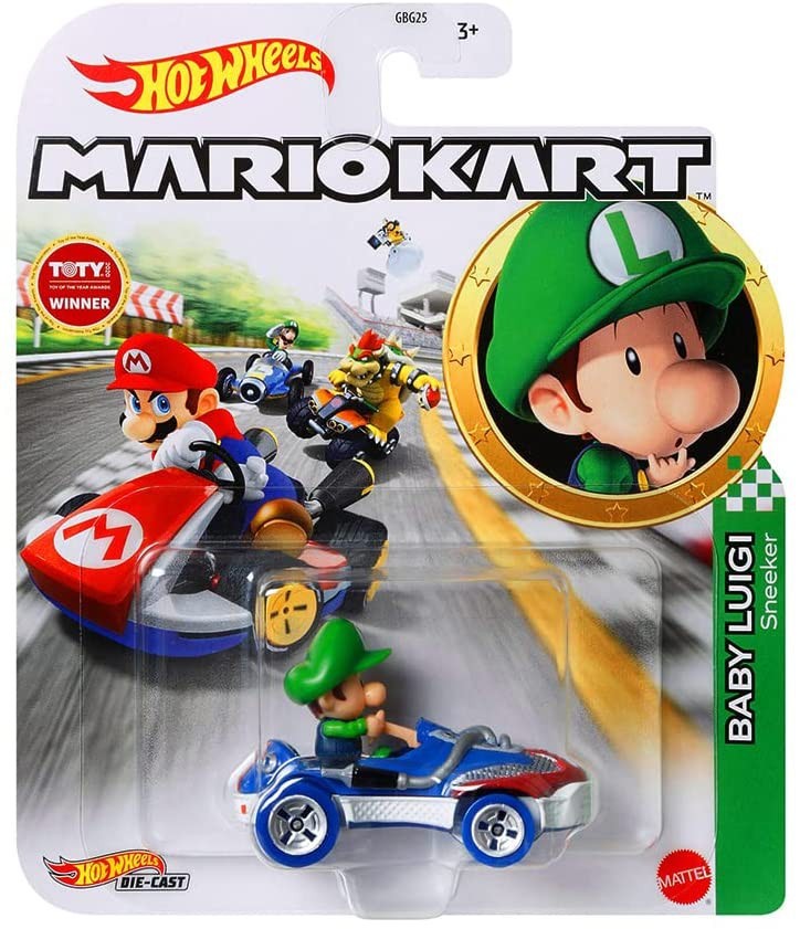 Hot Wheels Die Cast Modell KART SNEEKER von BABY LUIGI aus SUPER MARIO 164 5cm 4890₽
