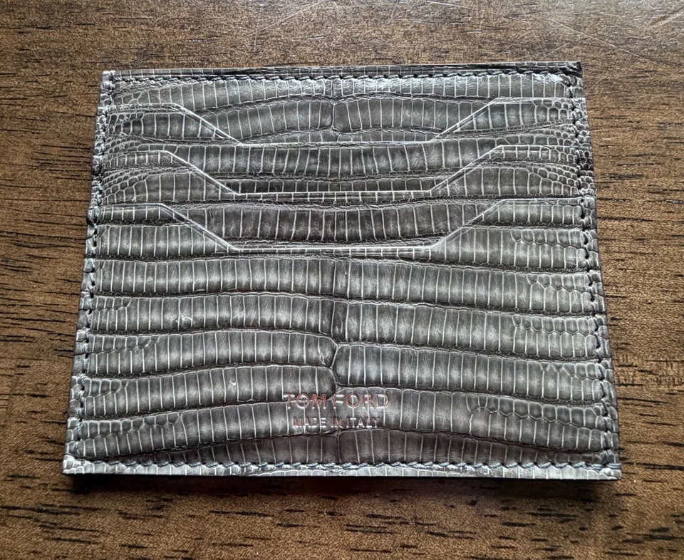 Tom Ford Lagarto Tejus Estuche para Tarjetas Cartera Lateral Abierto ¡Raro! Foto 2 de 4