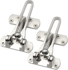 Home Security Door Lock, 2 Pack Latch Guard Clasp Front Satin Nickel