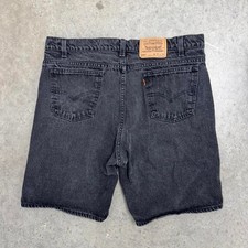 Vintage 90s Levi's 505 Shorts Jorts Faded Black Men 38 Orange Tab Baggy
