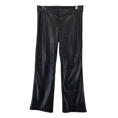 Free People Vegan Leather Pants Womens 6 Black Bootcut Sexy Night Out Mid Rise