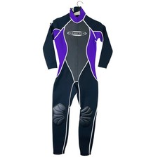 Hang Ten Wetsuit Full Body Neoprene Black Purple Grey Surf Diving Suit Womens S