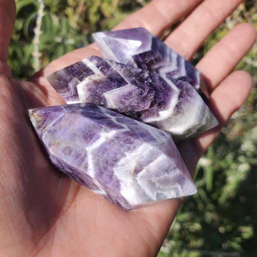 LOT of Three Dream Amethyst DT Double Terminated Lot of Three Crystals 102 grams - Picture 8 of 10