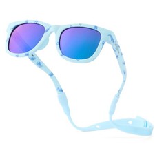 BABY SUNNIES Polarized Baby Sunglasses with Strap - Unbreakable Blue Fish