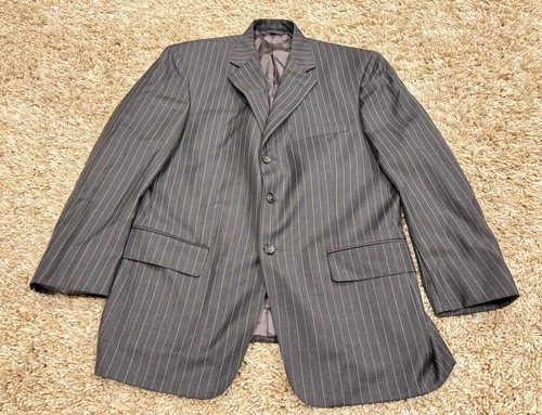 Loro Piana, Vintage Saks Fifth Avenue Loro Piana Super 120s Blazer Mens 42R Gray Striped