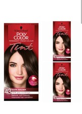 Image of 3 X Schwarzkopf Poly Colour Natural Cream Permanent Hair Dye Tint 43-Dark Brown