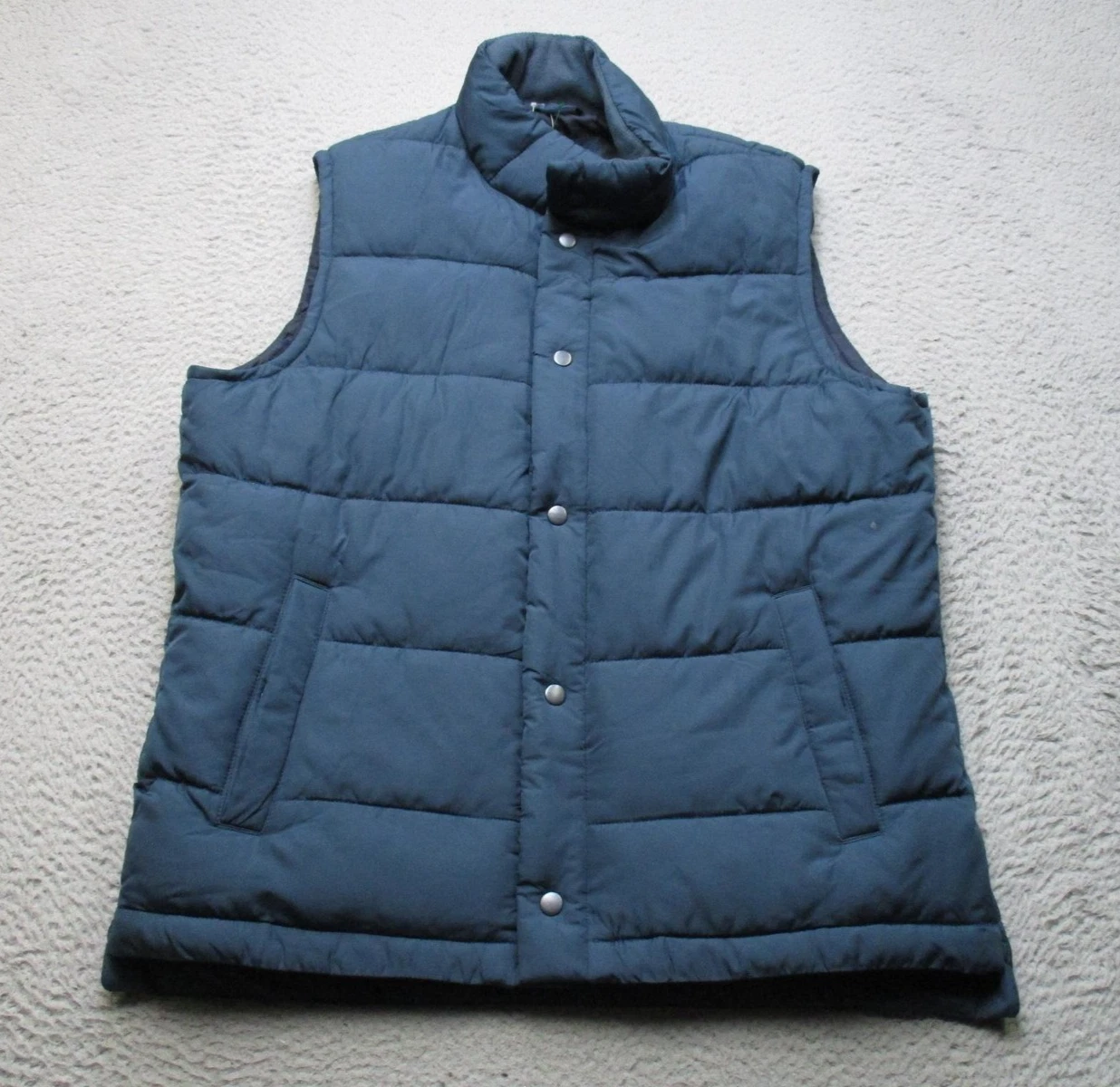 Gap Vest Mens M Blue Upcycled Puffer Water Resistant Quilted Snap Front
Opens in a new window or tab