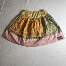 Matilda Jane Girls Size 8 Lap Apron Skirt Tavern Patchwork Floral EUC