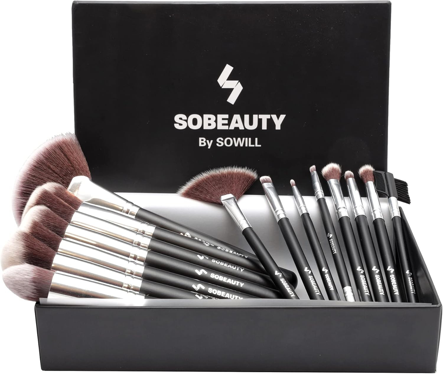 SOBEAUTY Set 15 Pennelli Trucco Professionale Vegan per Make Up Viso