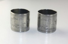2 Yankton SD OSB Silver Napkin Rings Benedictine Convent Monastery w Angel Child