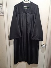 JOSTENS BLACK 100 polyester 5'7 -5 9" GRADUATION GOWN