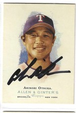 AKINORI OTSUKA SIGNED 2006 TOPPS ALLEN & GINTER CARD AUTOGRAPH RANGERS