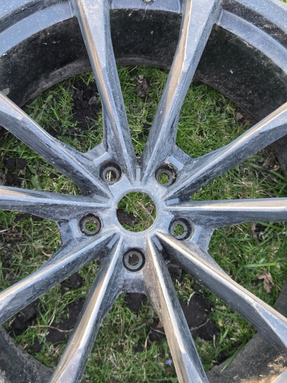 Lamborghini Urus 23" 23x11.5J ET22 Rear Wheel Rim Black Machined OEM 4ML601025AR