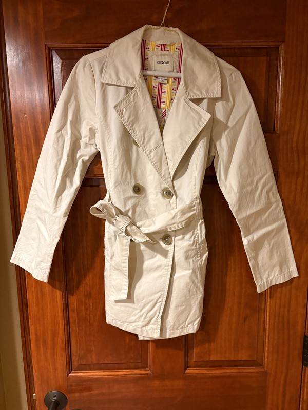 Cherokee Girls Ivory Trench Coat (Size 14/16 XL)